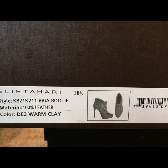 Elie Tahari Bria Gray Bootie Heel Laticed Web 8.5 - Picture 7 of 10